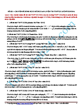 Chuyên đề Hình học không gian luyện thi THPT QG môn Toán